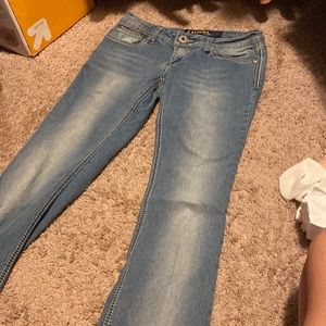 Stretch white wash jeans